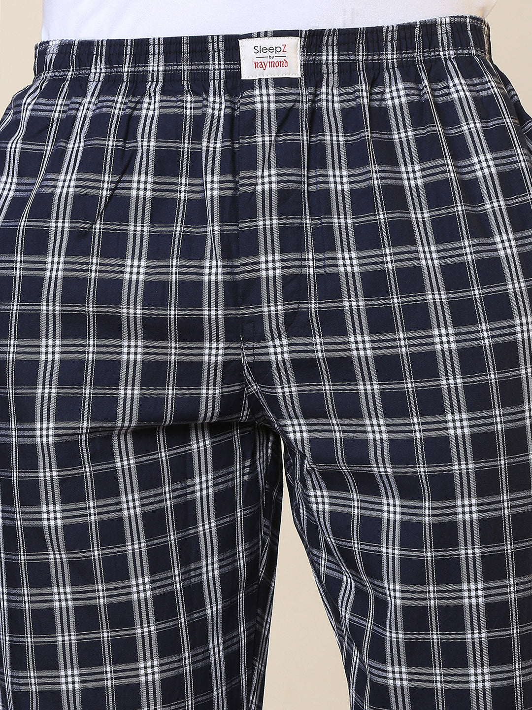 Sleepz Men Blue Regular Fit Checks Pyjama