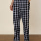Sleepz Men Blue Regular Fit Checks Pyjama