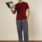 Sleepz Men Blue Regular Fit Checks Pyjama