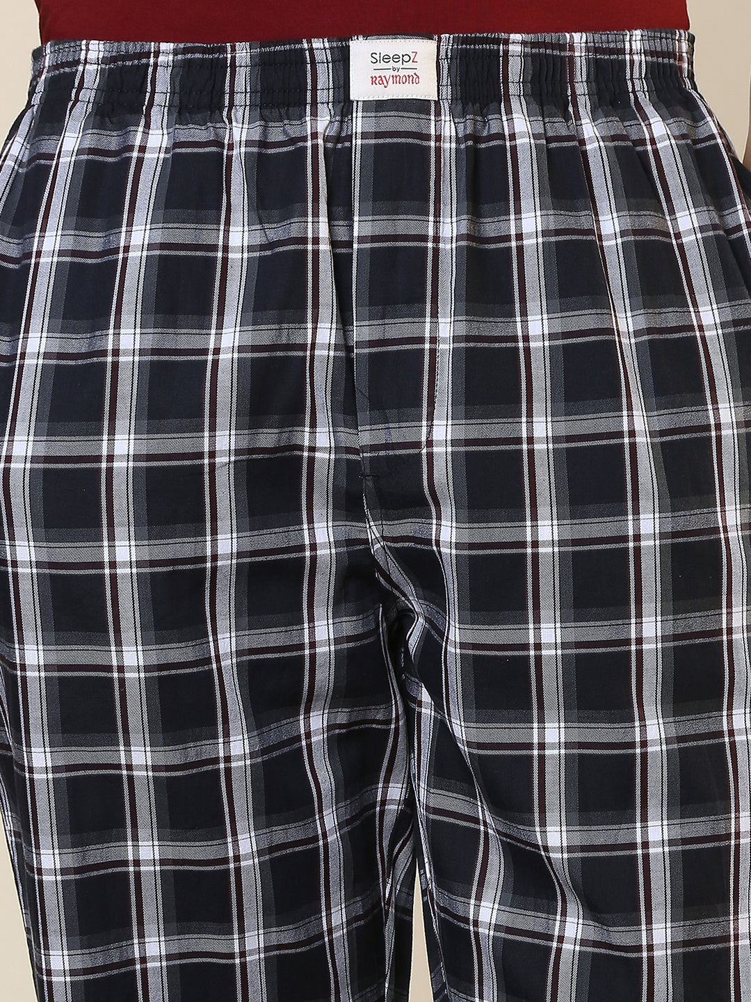 Sleepz Men Blue Regular Fit Checks Pyjama