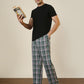 Sleepz Men Green Regular Fit Checks Pyjama