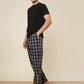 Sleepz Men Black Checks Regular Fit Cotton Pyjama
