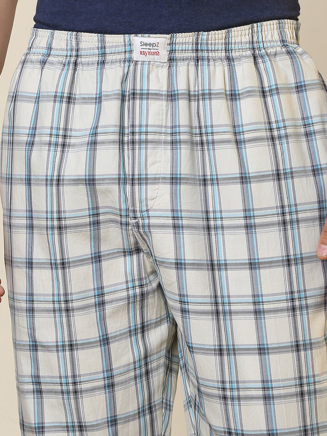 Sleepz Men Brown Regular Fit Checks Pyjama