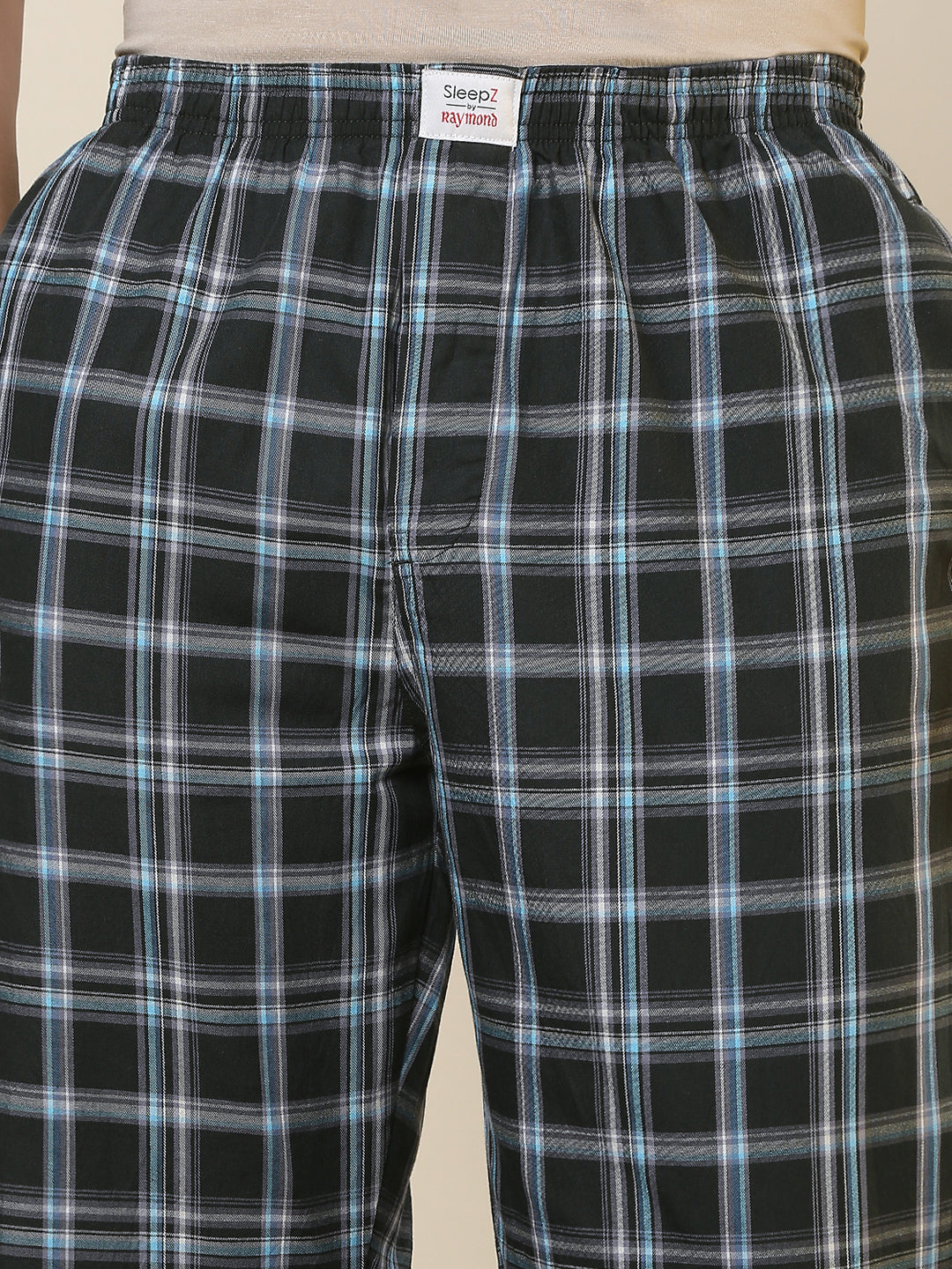 Sleepz Men Green Regular Fit Checks Pyjama