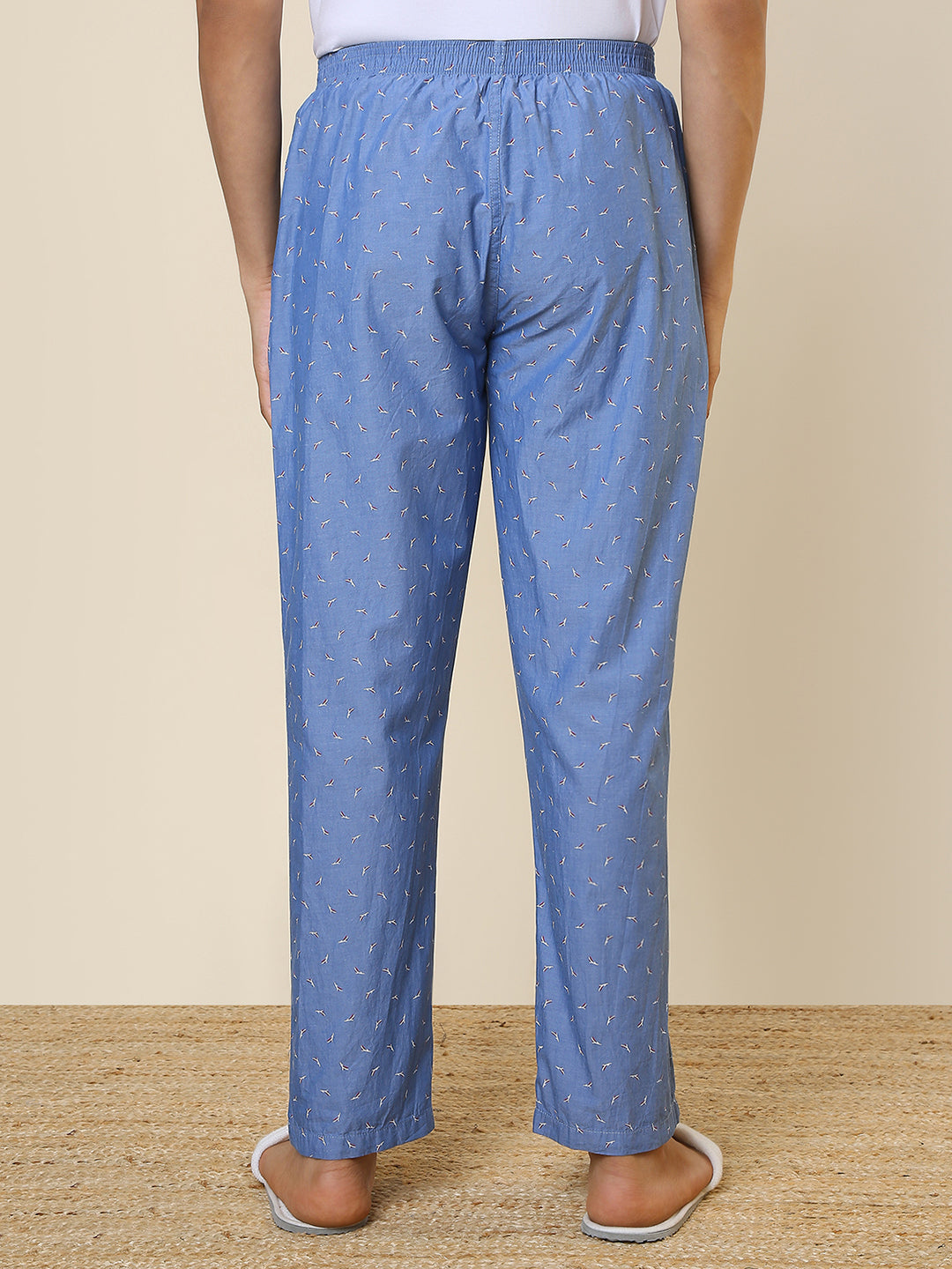 Sleepz Men Blue Regular Fit Printed Pyjama
