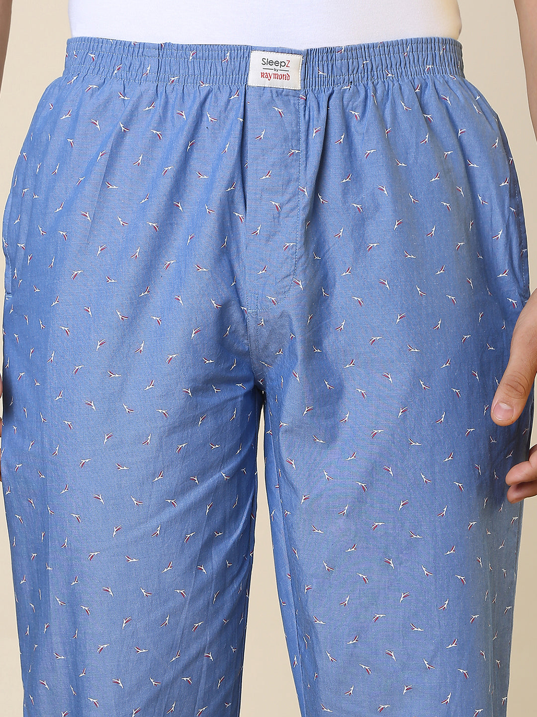 Sleepz Men Blue Regular Fit Printed Pyjama
