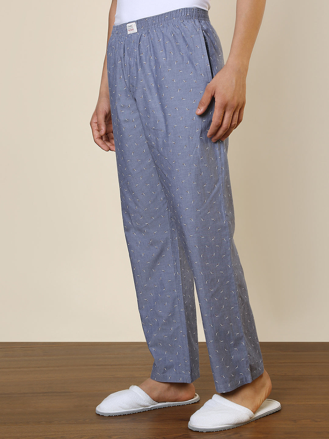Sleepz Men Grey Regular Fit Printed Pyjama