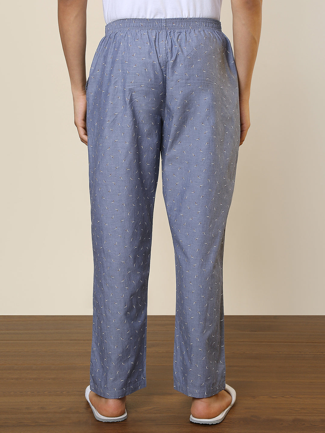 Sleepz Men Grey Regular Fit Printed Pyjama