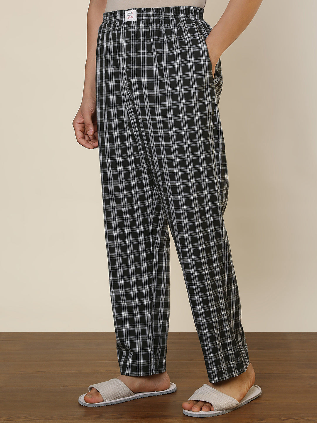 Sleepz Men Green Regular Fit Checks Pyjama