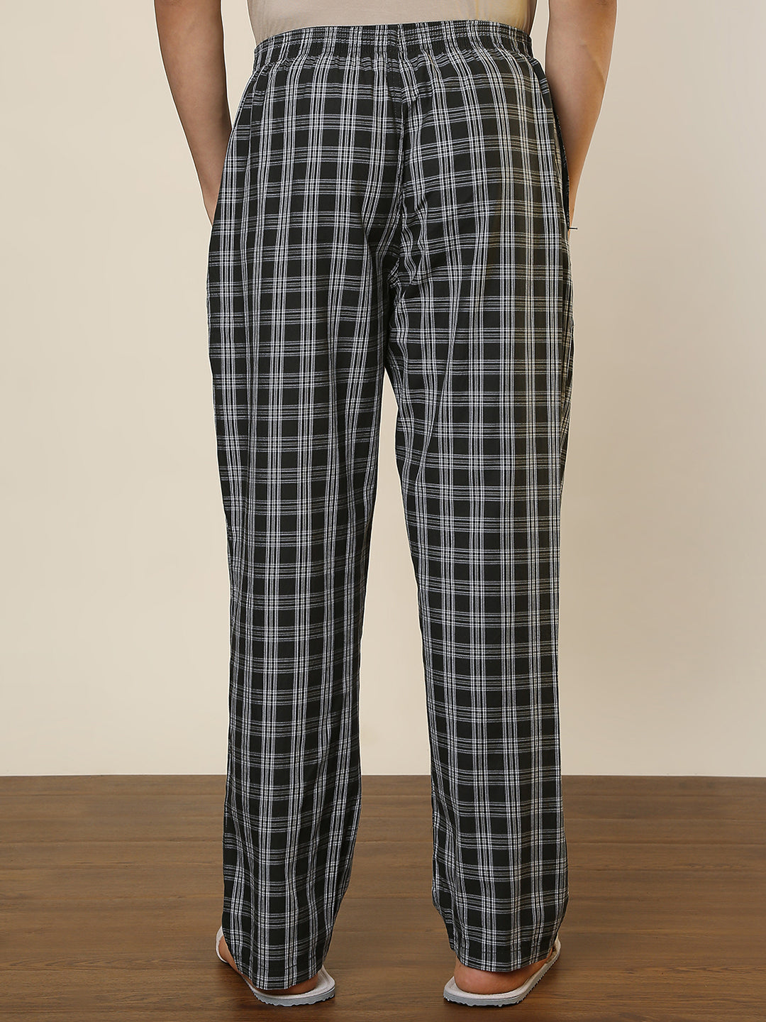 Sleepz Men Green Regular Fit Checks Pyjama