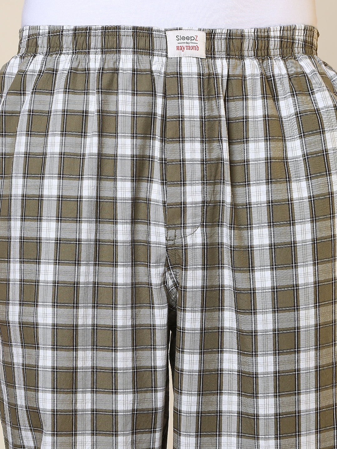 Sleepz Men Green Regular Fit Checks Pyjama