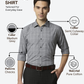 Park Avenue Men Grey Slim Fit Checks Formal Shirt