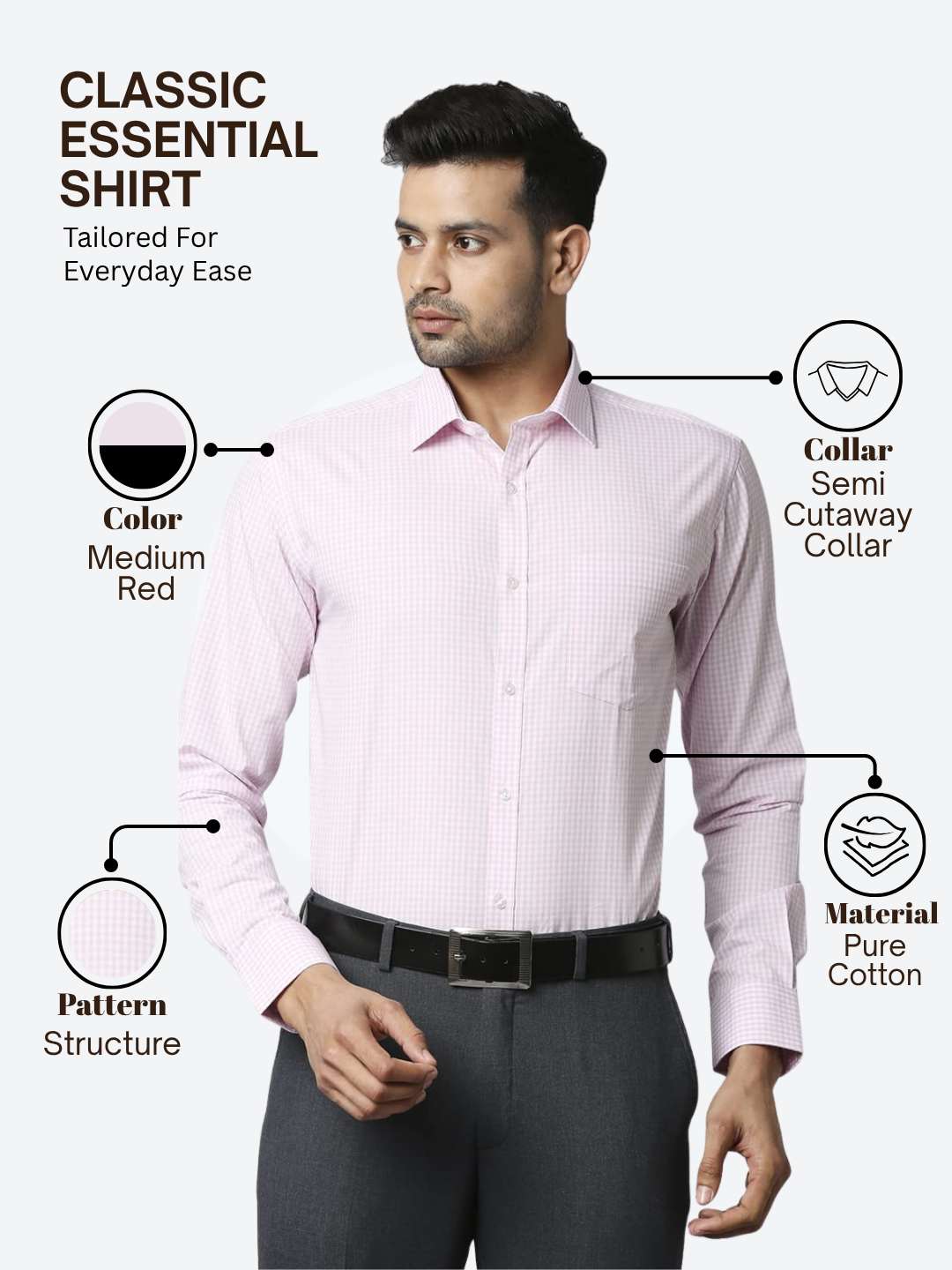 Park Avenue Men Pink Slim Fit Structure Formal Shirt