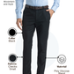 Park Avenue Men Black Super Slim Fit Checks Trouser