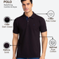 Raymond Men Blue Modern Fit Solid Polo Neck Collar T-Shirt