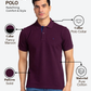 Raymond Men Maroon Modern Fit Solid Polo Neck Collar T-Shirt