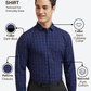 Raymond Men Blue Contemporary Fit Checks Casual Shirt