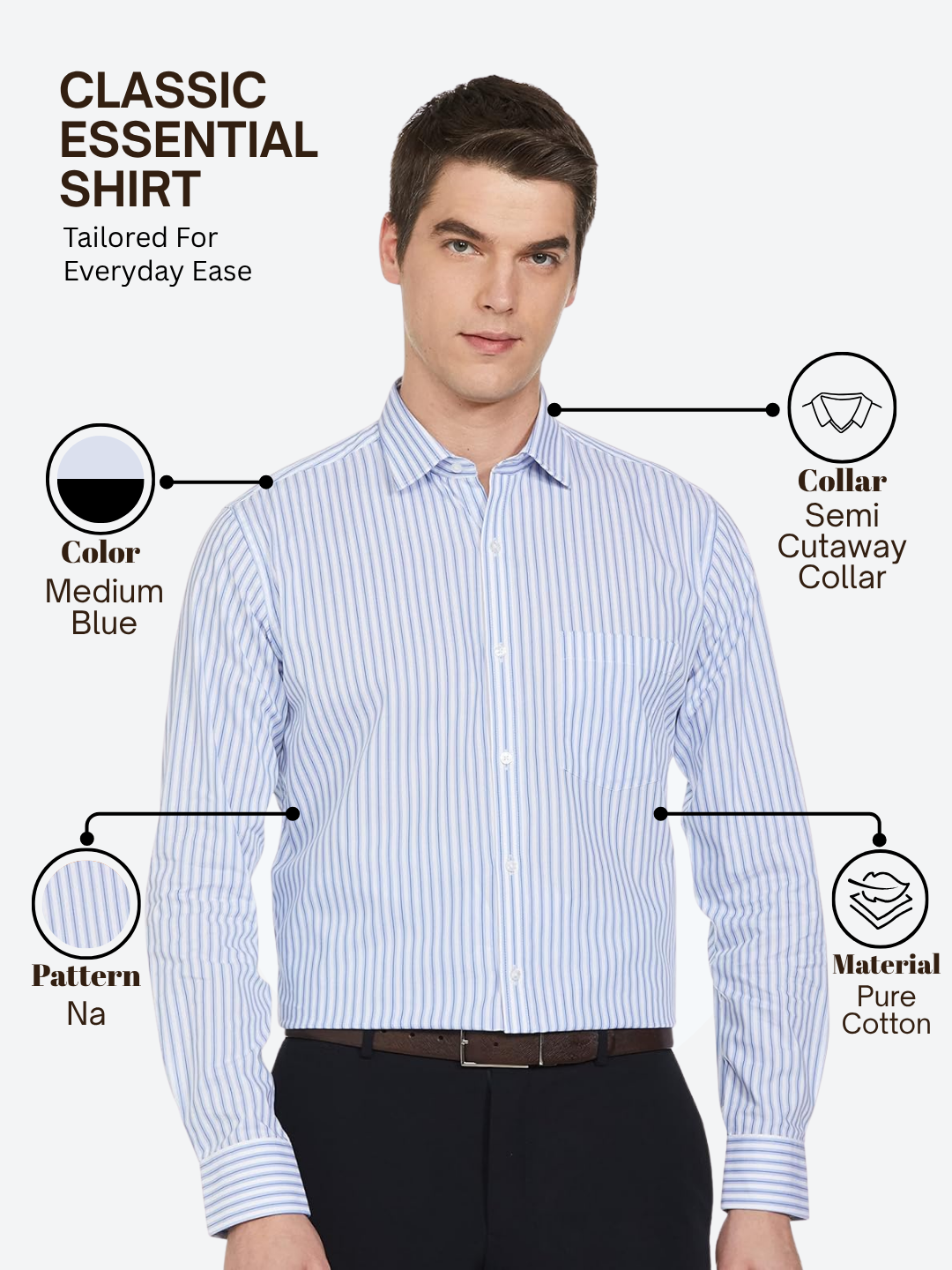 Park Avenue Men Blue Slim Fit Formal Shirt