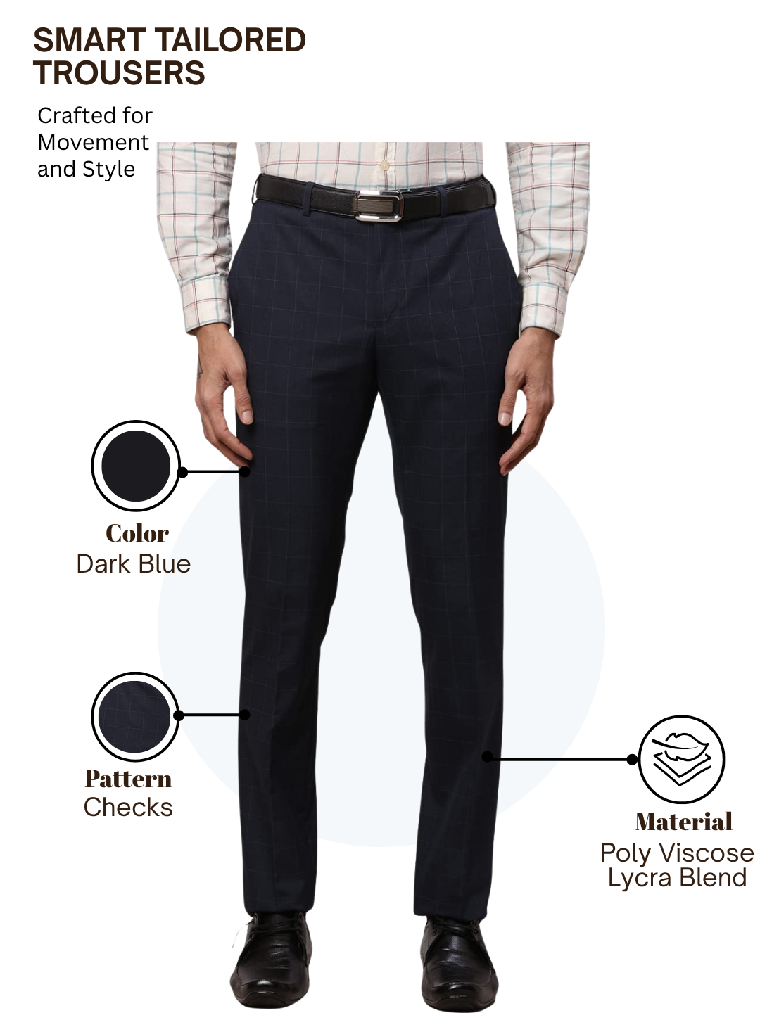 Raymond Men Blue Slim Fit Checks Trouser