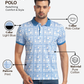 Park Avenue Men Blue Slim Fit Printed Polo Neck Collar T-Shirt