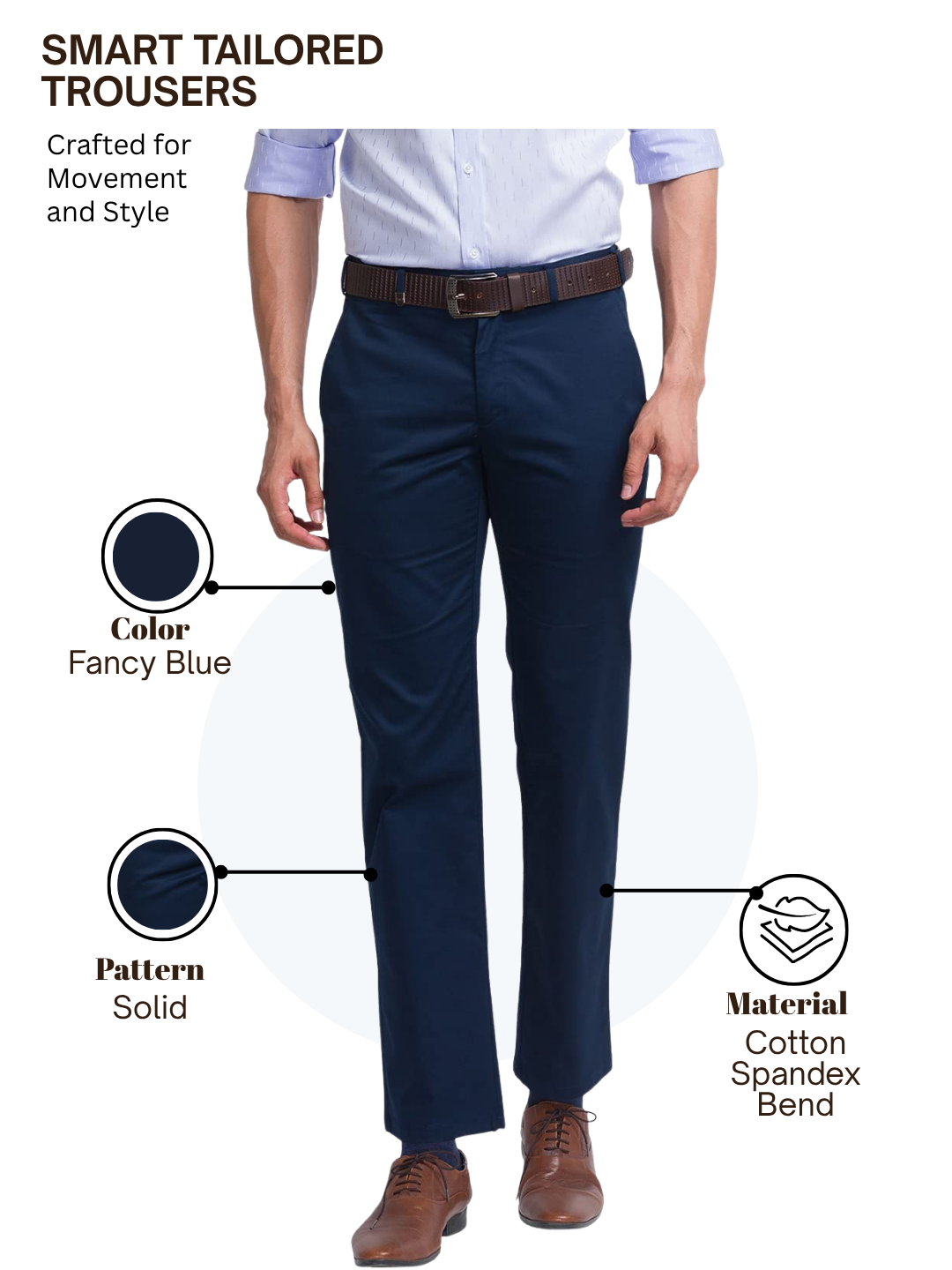 Park Avenue Men Blue Super Slim Fit Solid Trouser