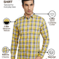 Parx Men Yellow Slim Fit Checks Casual Shirt