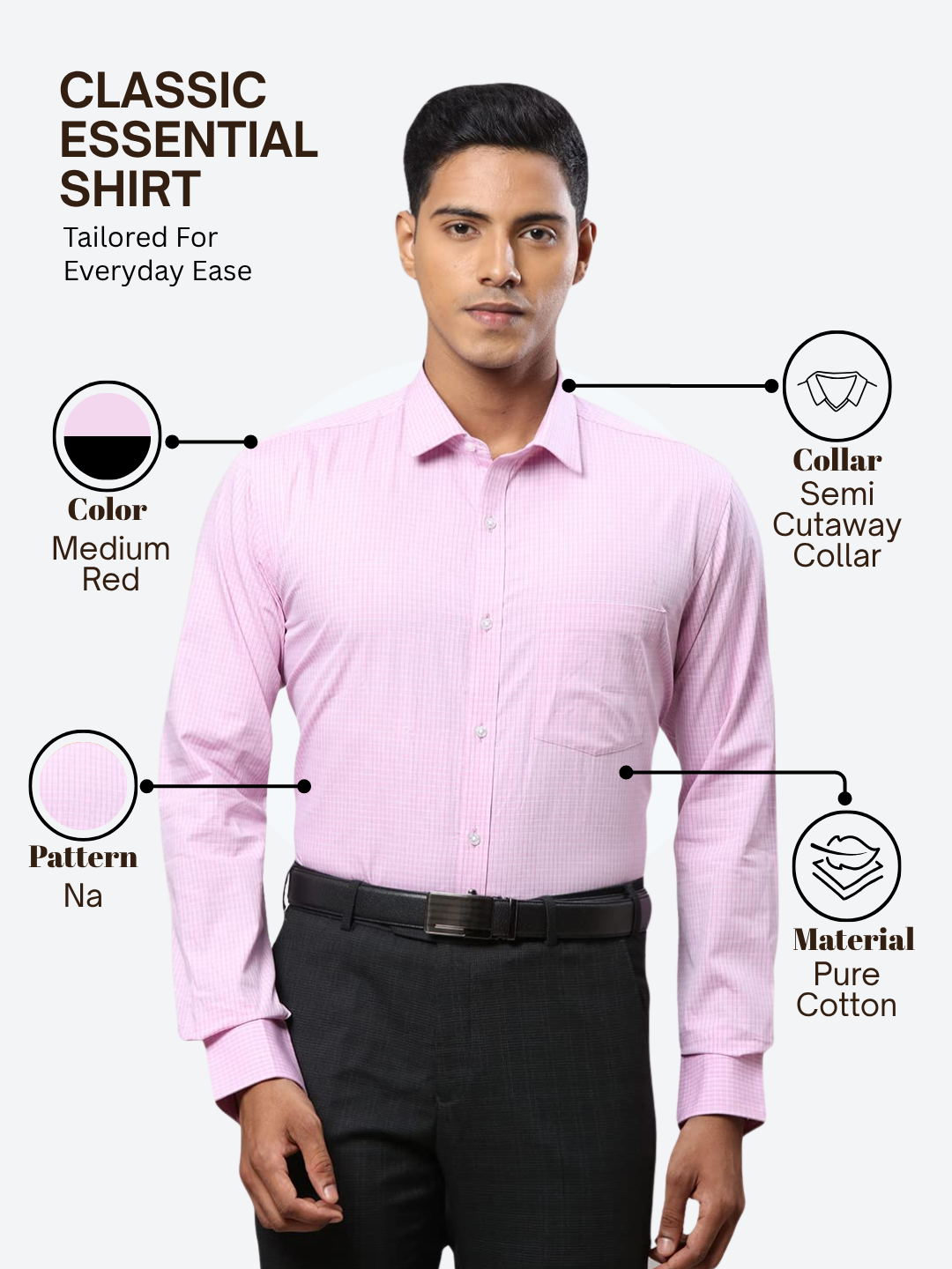 Park Avenue Men Pink Slim Fit Formal Shirt