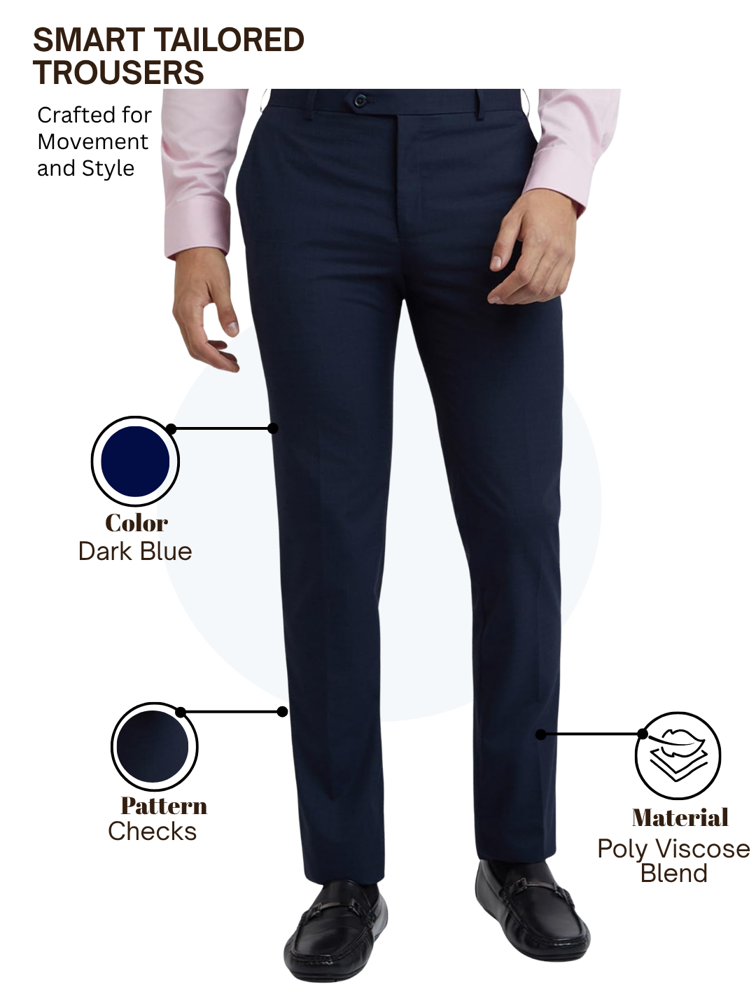 Raymond Men Blue Slim Fit Checks Trouser