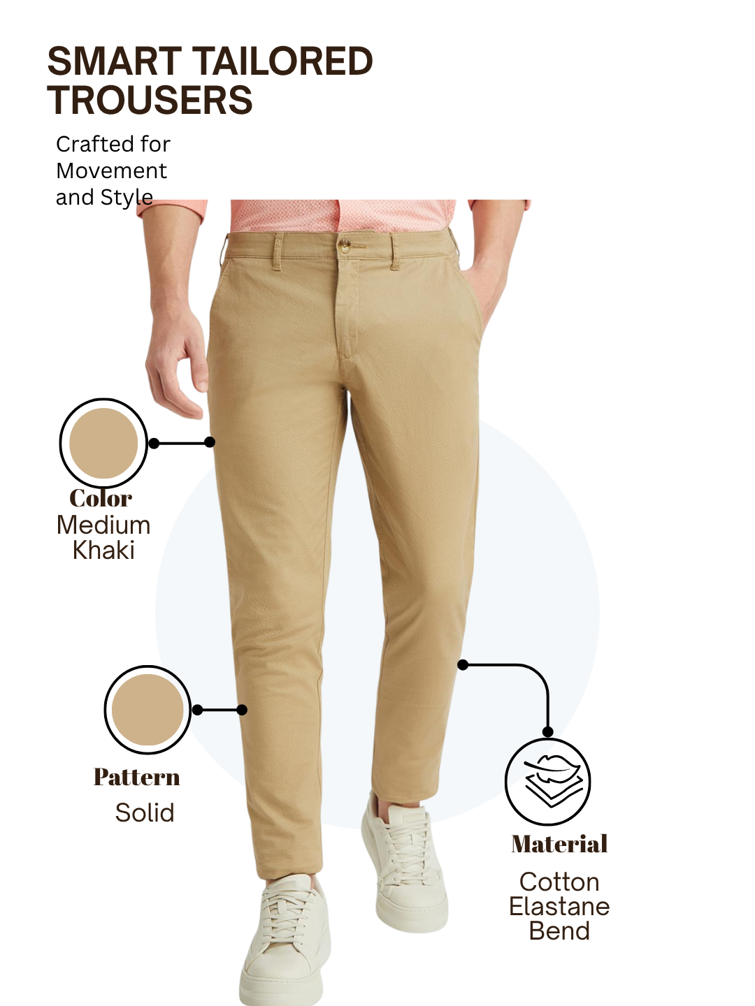 Colorplus Men Khaki Nuvo Fit Printed Trouser