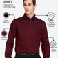 Raymond Men Maroon Slim Fit Dobby Formal Shirt