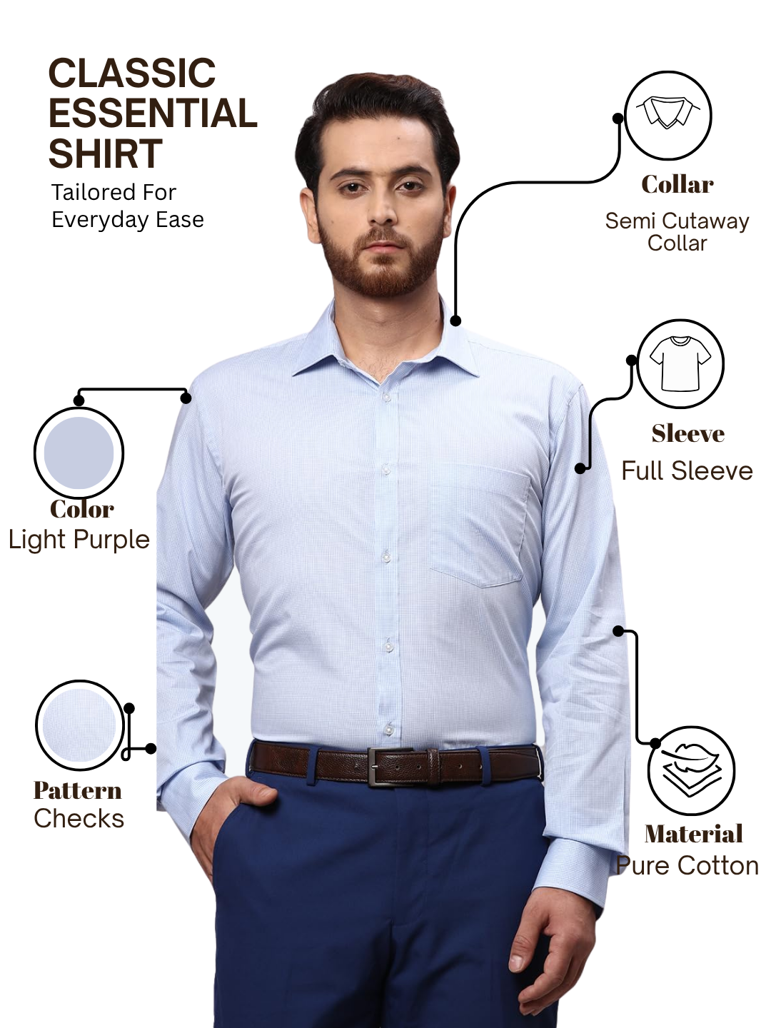 Park Avenue Men Blue Slim Fit Checks Formal Shirt