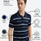 Colorplus Men Navy Tailored Fit Engineered Polo Neck Collar T-Shirt