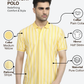 Colorplus Men Yellow Regular Fit Stripe Polo Neck Collar T-Shirt