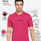 Park Avenue Men Red Slim Fit Printed Polo Neck Collar T-Shirt