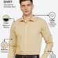 Park Avenue Men Yellow Slim Fit Checks Formal Shirt