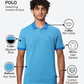 Park Avenue Men Blue Slim Fit Two Tone Polo Neck Collar T-Shirt