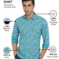 Parx Men Blue Slim Fit Printed Casual Shirt