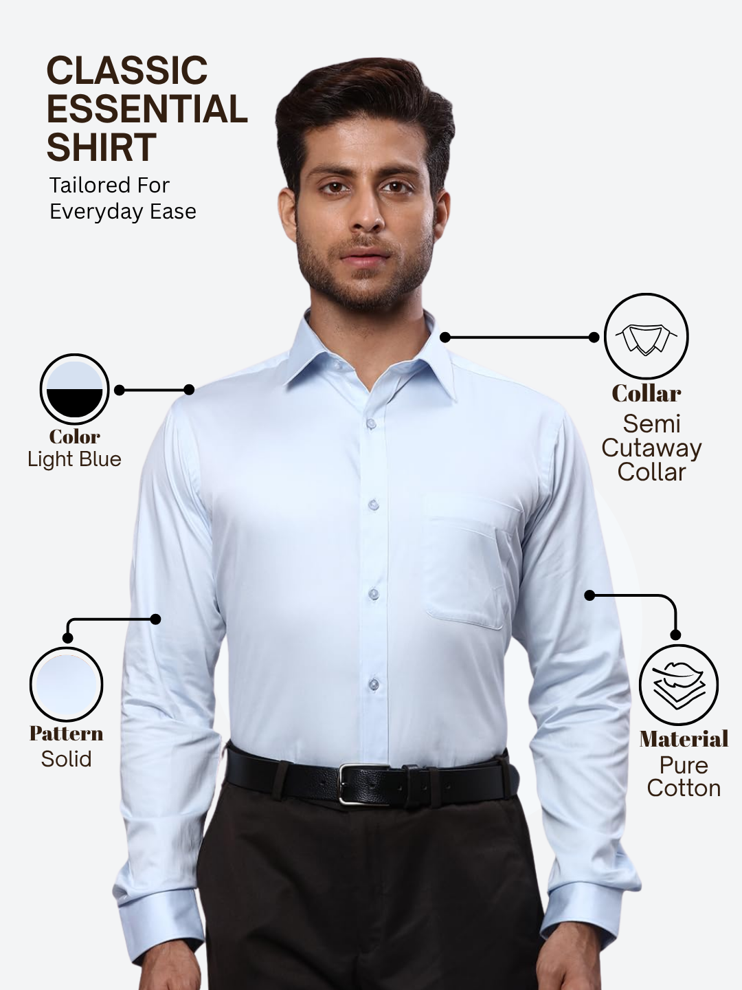 Raymond Men Blue Slim Fit Solid Formal Shirt
