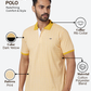Park Avenue Men Yellow Slim Fit Printed Polo Neck Collar T-Shirt
