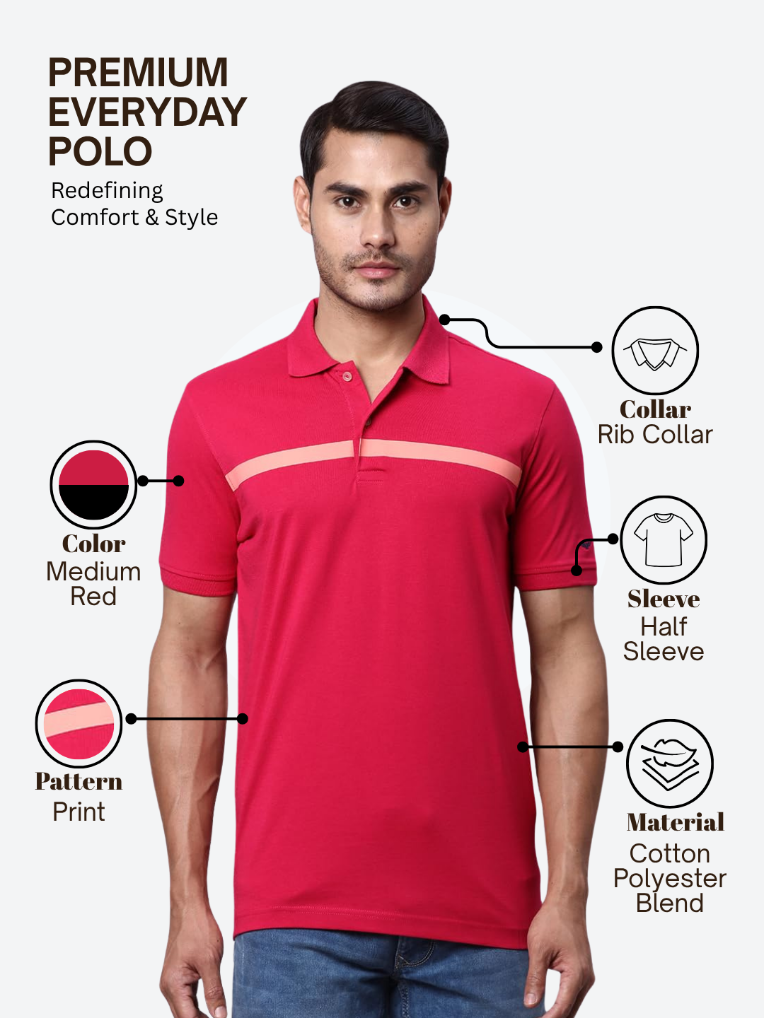 Park Avenue Men Red Slim Fit Printed Round Neck Collar T-Shirt