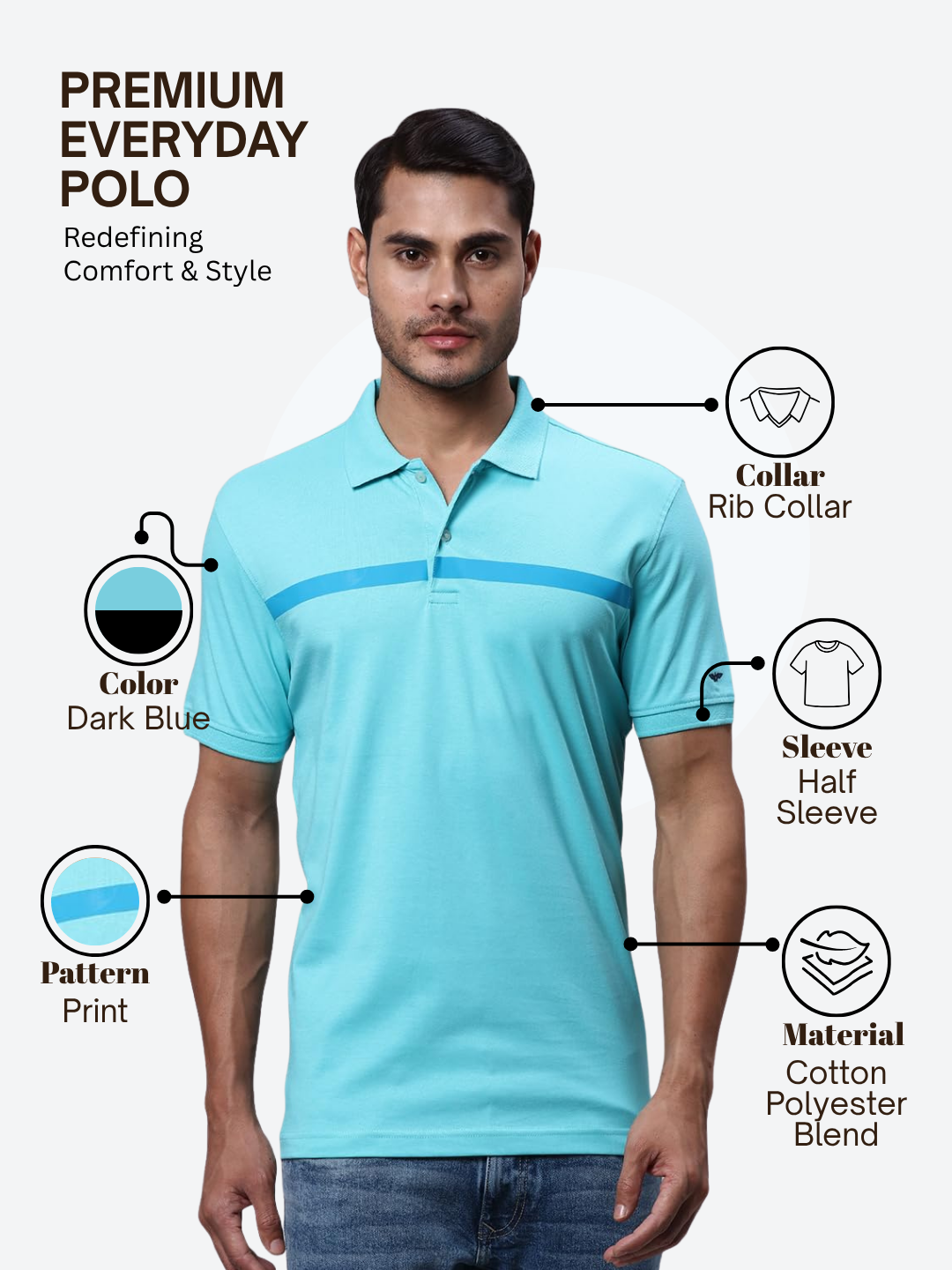 Park Avenue Men Green Slim Fit Printed Polo Neck Collar T-Shirt