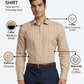 Park Avenue Men Khaki Slim Fit Checks Formal Shirt
