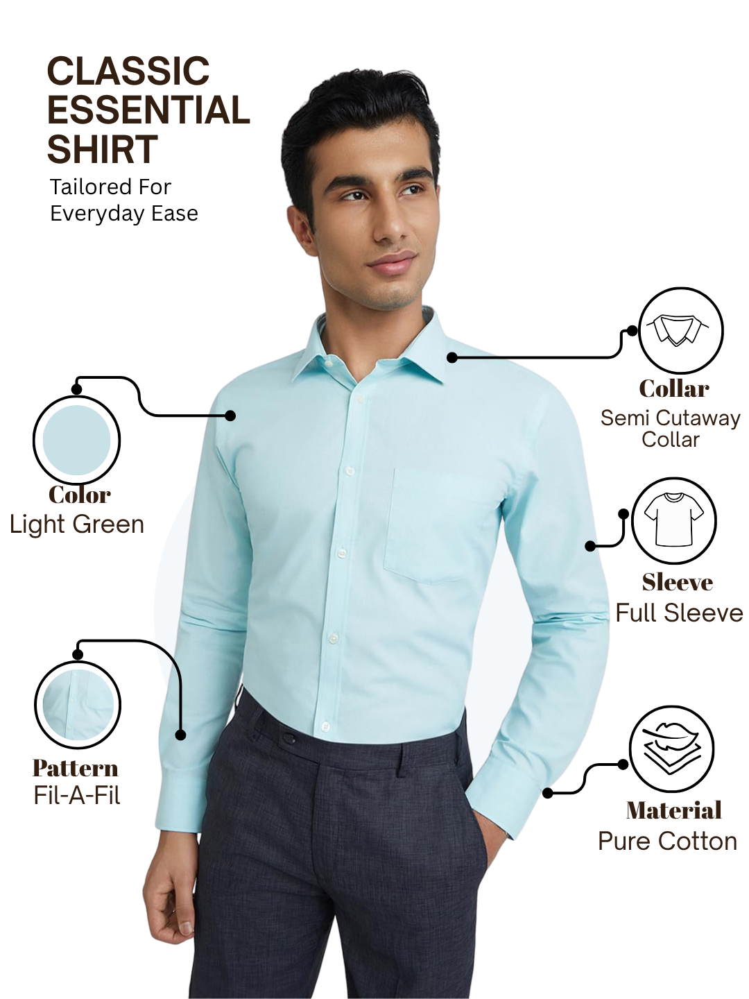 Park Avenue Men Green Slim Fit Fil-A-Fil Formal Shirt