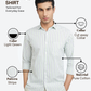 Park Avenue Men Green Slim Fit Stripe Casual Shirt
