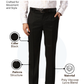 Park Avenue Men Black Smart Fit Structure Trouser