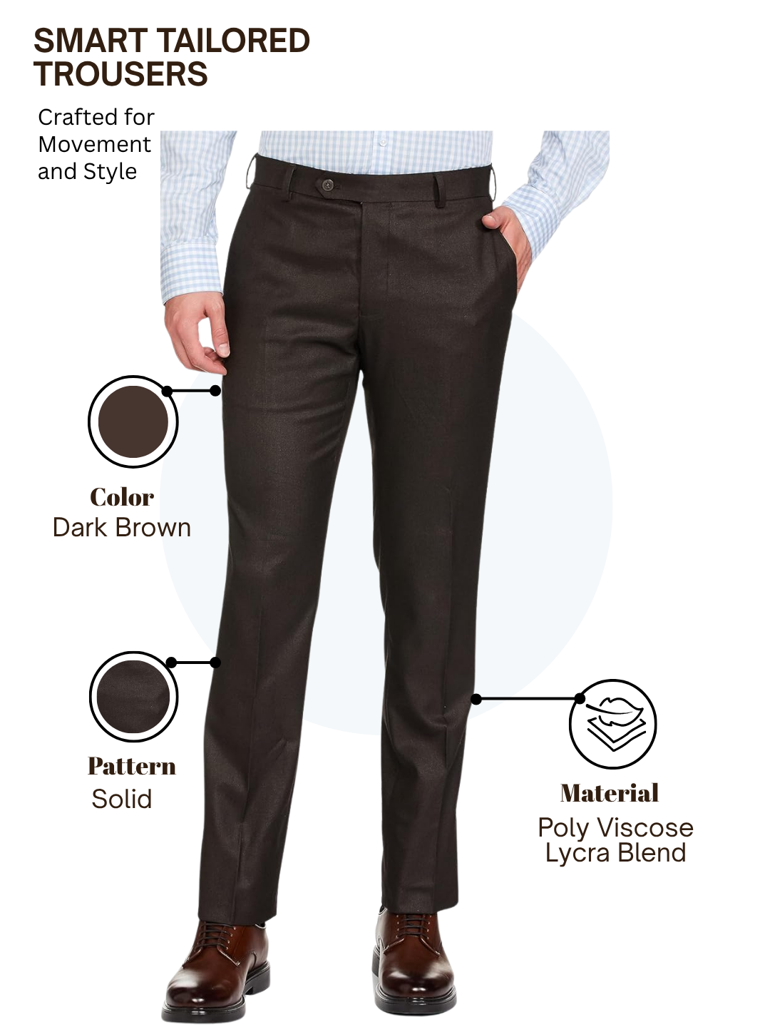 Raymond Men Brown Slim Fit Solid Trouser