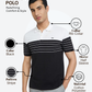 Park Avenue Men Black Slim Fit Stripe Round Neck Collar T-Shirt