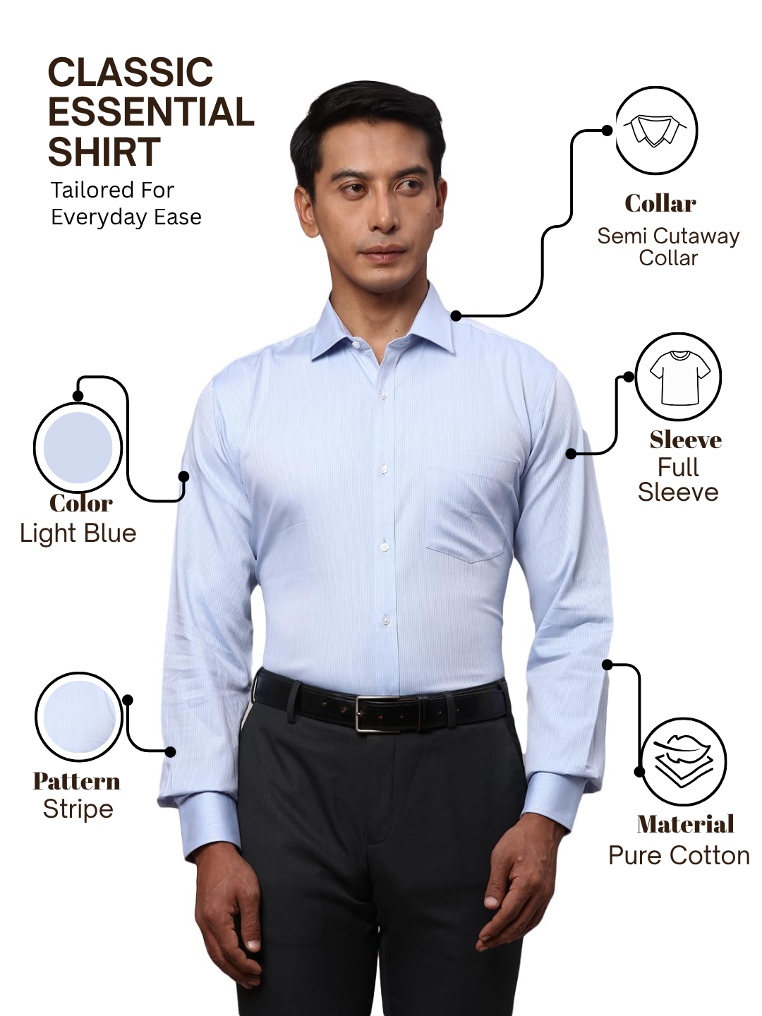 Park Avenue Men Blue Slim Fit Stripe Formal Shirt