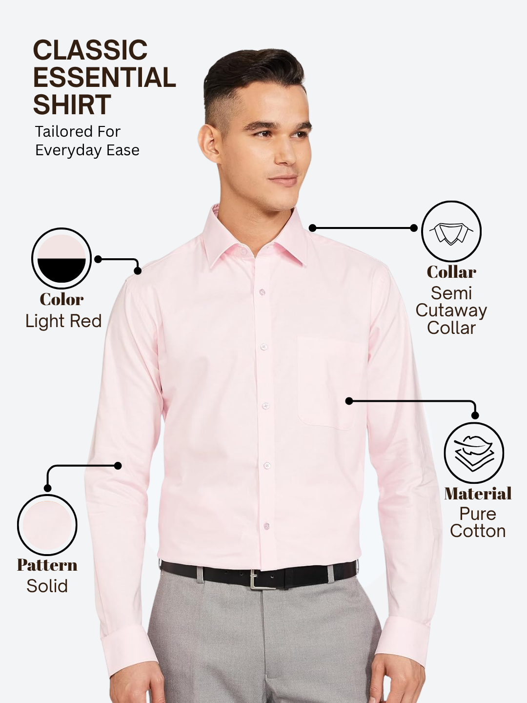 Raymond Men Red Slim Fit Solid Formal Shirt