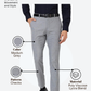 Raymond Men Grey Slim Fit Checks Trouser